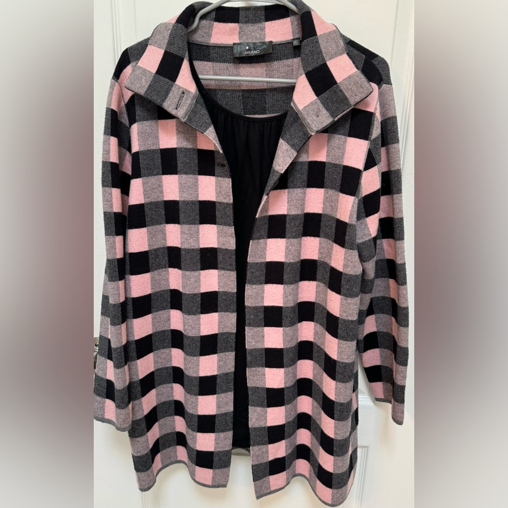 P Luca Milano Jacket Size XL in pink/black/grey